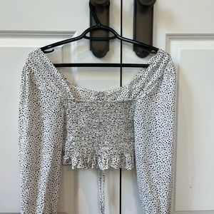 Shien puffy shoulder poke dot long sleeve